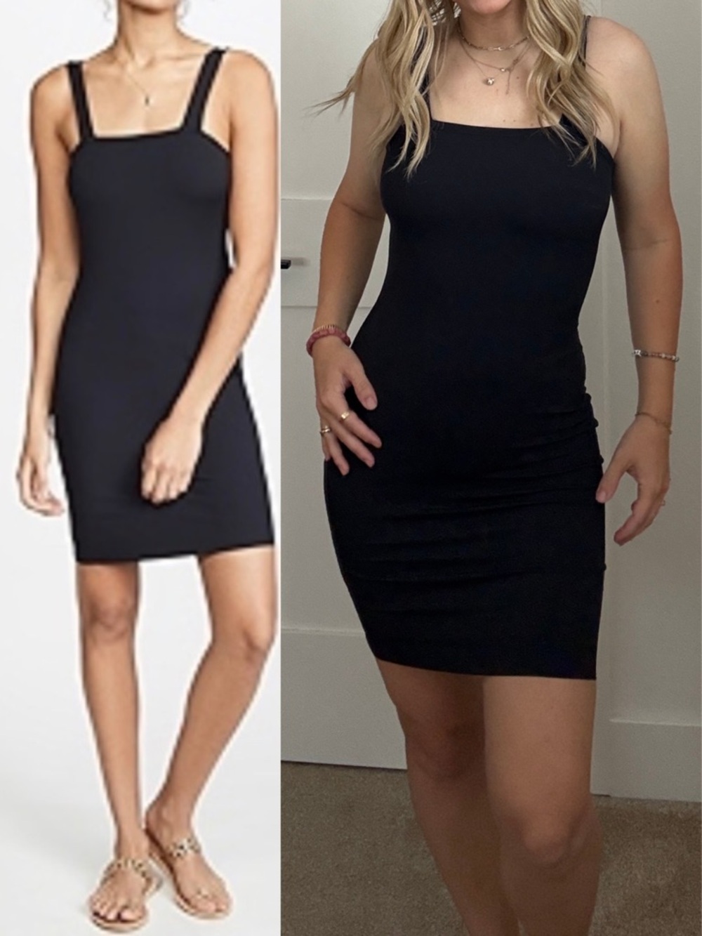 Lanston Square Neck Mini Dress Black Space Sleeveless